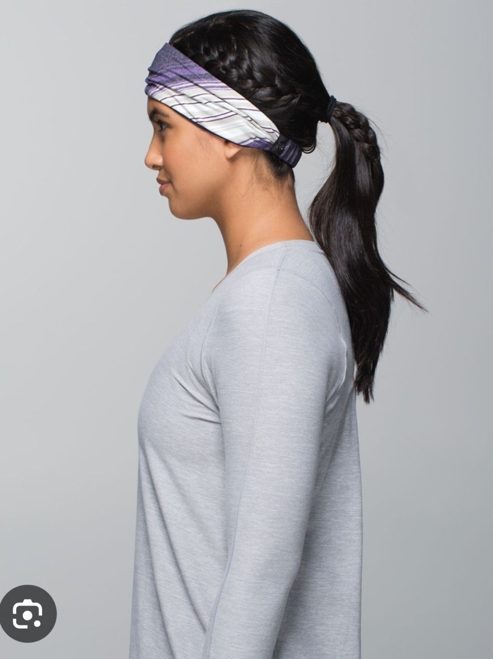 Lululemon Bang Buster Headband *Reversible Osaka Stripe Heathered Black Grape